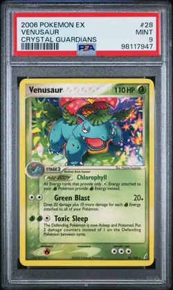 Pokemon Card 2006 Pokemon Ex Crystal Guardians Venusaur PSA 9 28/100 47 - Image 1