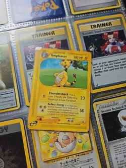 Ampharos Pokemon Card Holo Rare Vintage Trading Card Game Aquapholis NM 1/147 NM - Image 1