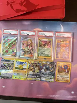 Pokemon Card Lot 9Cards Total 4 Psa Slabs 5Nm Raw Cards - Image 1