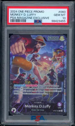 PSA 10 Monkey.D.Luffy (PSA Magazine) OP05-060 One Piece Promotion Cards Foil - Image 1