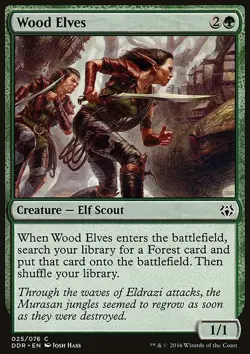 MTG Magic the Gathering Wood Elves (25/76) DD Nissa vs. Ob Nixilis LP - Image 1