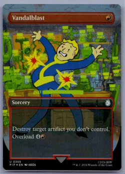 Near Mint or Better Foil Vandalblast (Borderless) #355 Fallout W/Tracking - Image 1