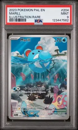 Pokemon Marill 204/193 Paldea Evolved #204 Illustration Rare MINT PSA 9 - Image 1
