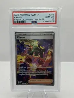 2024 Pokemon TWM EN Special Illustration Rare 218/167 Kieran PSA 10 - Image 1