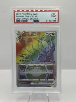 2022 Pokemon SWSH Lost Origin Secret 201/196 Full Art Giratina VSTAR PSA 9 - Image 1