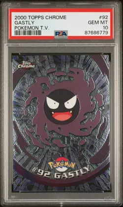 2000 TOPPS CHROME POKEMON T.V. #92 GASTLY PSA 10 - Image 1