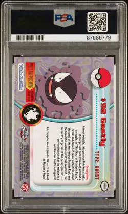 2000 TOPPS CHROME POKEMON T.V. #92 GASTLY PSA 10 - Image 2