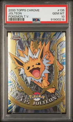 2000 TOPPS CHROME POKEMON T.V. #135 JOLTEON PSA 10 - Image 1