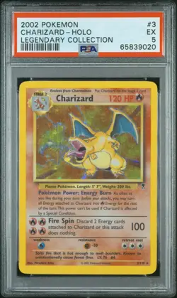 2002 POKEMON LEGENDARY COLLECTION #3 CHARIZARD-HOLO PSA 5 - Image 1