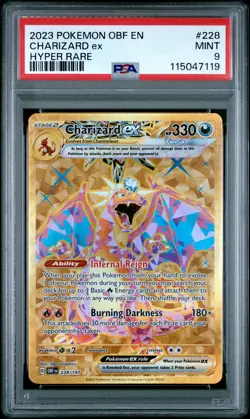 2023 POKEMON OBF EN-OBSIDIAN FLAMES HYPER RARE #228 CHARIZARD EX PSA 9 - Image 1