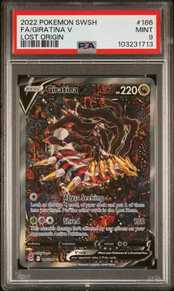 2022 POKEMON SWORD & SHIELD LOST ORIGIN #186 FULL ART/GIRATINA V PSA 9 - Image 1