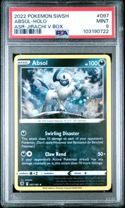 2022 POKEMON SWORD & SHIELD ASTRAL RADIANCE JIRACHI V BOX #097 ABSOL-HOLO PSA 9 - Image 1