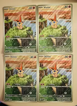 Pokemon Victini Illustration Rare Jumbo Lot Of 4 Black Star Promo 208 - Image 1