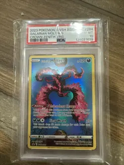 2023 POKEMON SWSH BLACK STAR PROMO CROWN ZENITH TIN #284 GALARIAN MOLTRES PSA 10 - Image 1