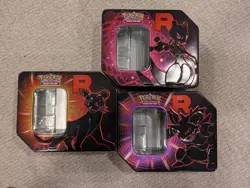 Pokemon Destined Rivals Complete Tin Set Lot of 3 Mewtwo Persian Nidoking Empty - Image 1