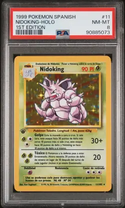 1999 POKEMON SPANISH 1ST EDITION #11 NIDOKING-HOLO PSA 8 - Image 1