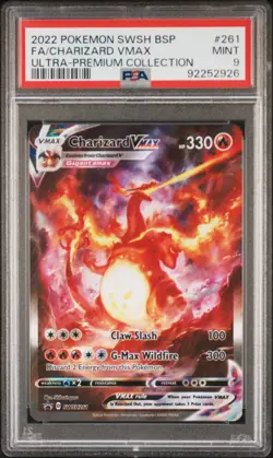 2022 POKEMON SWSH BLACK STAR PROMO #261 FULL ART/CHARIZARD VMAX PSA 9 - Image 1