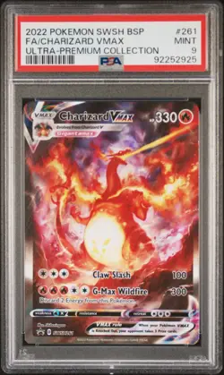 2022 POKEMON SWSH BLACK STAR PROMO #261 FULL ART/CHARIZARD VMAX PSA 9 - Image 1