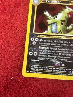 1st Edition Tyranitar 12/75 Neo Discovery Holo Wotc Pokemon Card Lp - - Image 4