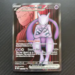 Pokemon TCG Destined Rivals Team Rocket's Mewtwo EX Full Art Card 213/182 - Image 1