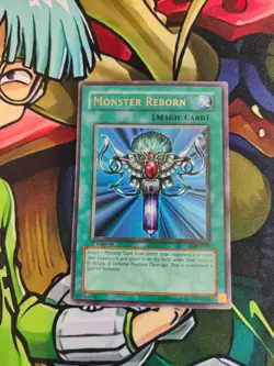 Monster Reborn LOB-E096 Ultra Rare 1st Edition YuGiOh Card LP - Image 1