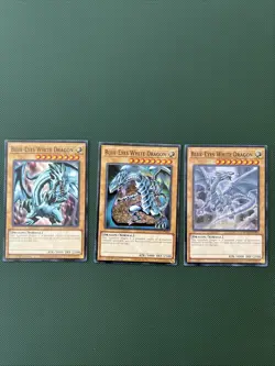Blue-Eyes White Dragon SDWD-EN001, SDWD-EN002, and SDWD-EN003 Common 3 Card Lot - Image 1