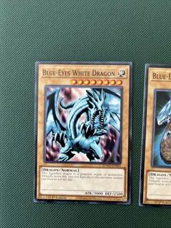 Blue-Eyes White Dragon SDWD-EN001, SDWD-EN002, and SDWD-EN003 Common 3 Card Lot - Image 2