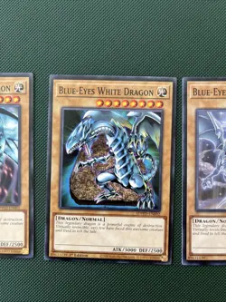 Blue-Eyes White Dragon SDWD-EN001, SDWD-EN002, and SDWD-EN003 Common 3 Card Lot - Image 3