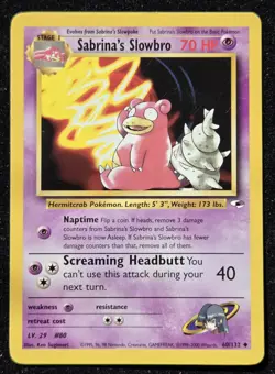 Sabrina's Slowbro 60/132 HP Gym Heroes English Pokemon Card TCG NM [JJESS] - Image 1