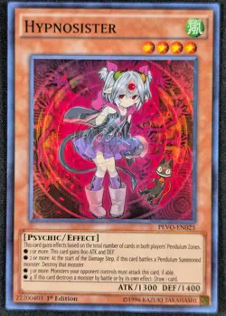 Hypnosister 1996 1st Edition Super Rare Holo Yugioh Card PEVO-EN025 (NM) - Image 1
