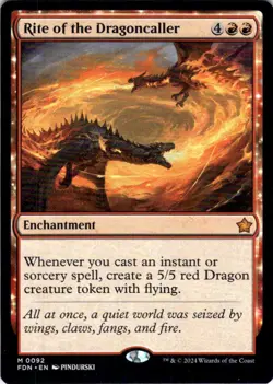 MTG Rite of the Dragoncaller (92) | NM | Foundations {FDN} - Image 1