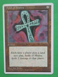 Magic the Gathering MTG Fourth (4th) Edition ANKH OF MISHRA LP/EX RARE 1995! - Image 1