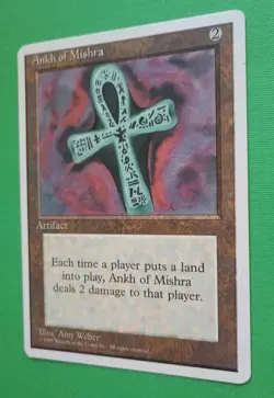 Magic the Gathering MTG Fourth (4th) Edition ANKH OF MISHRA LP/EX RARE 1995! - Image 2