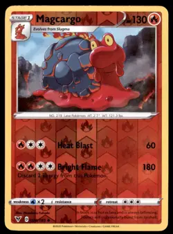 Pokemon TCG Magcargo Sword & Shield - Vivid Voltage #28 Holo Reverse - Image 1