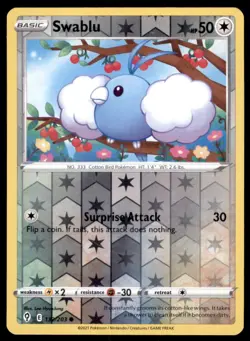 Pokemon TCG Swablu Sword & Shield - Evolving Skies #132 Holo Reverse - Image 1