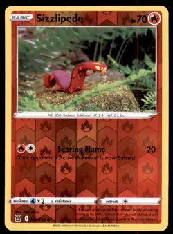 Pokemon TCG Sizzlipede Sword & Shield - Battle Styles #29 Holo Reverse - Image 1