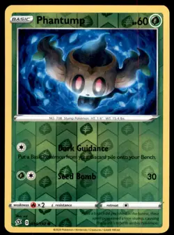Pokemon TCG Phantump Sword & Shield - Rebel Clash #14 Holo Reverse - Image 1