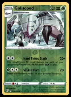 Pokemon TCG Golisopod Sword & Shield - Darkness Ablaze #18 Holo Reverse - Image 1