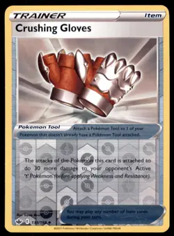 Pokemon TCG Crushing Gloves Sword & Shield - Chilling Reign #133 Holo Reverse - Image 1