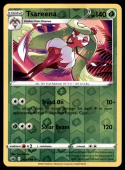 Pokemon TCG Tsareena Sword & Shield - Chilling Reign #15 Holo Reverse - Image 1