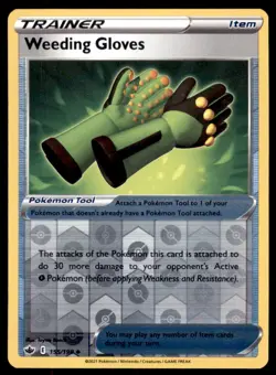 Pokemon TCG Weeding Gloves Sword & Shield - Chilling Reign #155 Holo Reverse - Image 1