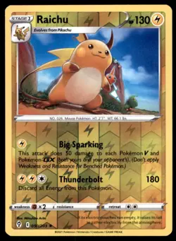 Pokemon TCG Raichu Sword & Shield - Evolving Skies #50 Holo Reverse - Image 1