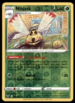 Pokemon TCG Ninjask Sword & Shield - Vivid Voltage #14 Holo Reverse - Image 1