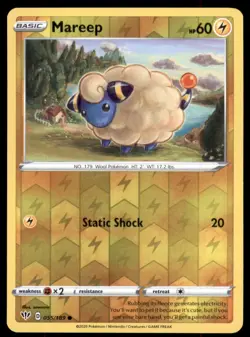 Pokemon TCG Mareep Sword & Shield - Darkness Ablaze #55 Holo Reverse - Image 1