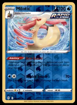Pokemon TCG Milotic Sword & Shield - Evolving Skies #38 Holo Reverse - Image 1
