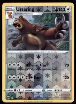 Pokemon TCG Ursaring Sword & Shield - Darkness Ablaze #139 Holo Reverse - Image 1