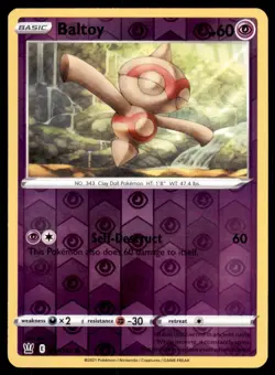 Pokemon TCG Baltoy Sword & Shield - Battle Styles #57 Holo Reverse - Image 1