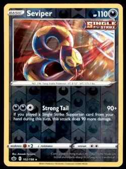 Pokemon TCG Seviper Sword & Shield - Chilling Reign #102 Holo Reverse - Image 1