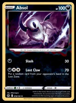 Pokemon TCG Absol Sword & Shield - Crown Zenith #76 Holo Reverse - Image 1