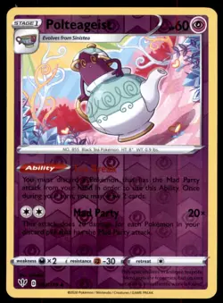 Pokemon TCG Polteageist Sword & Shield - Darkness Ablaze #83 Holo Reverse - Image 1